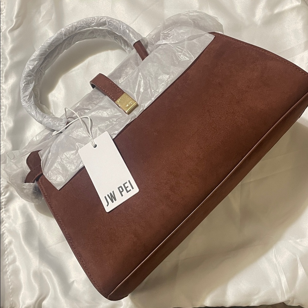 JW PEI Saige Faux Suede Tote Bag Brown MSRP$169 - Picture 5 of 11